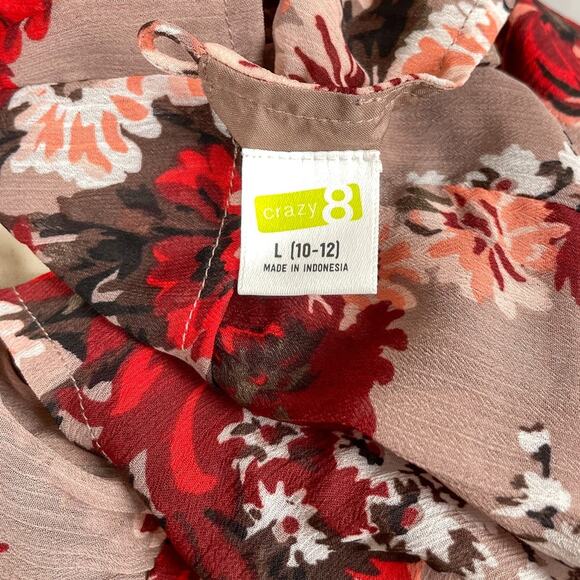 Crazy 8 Vintage Floral Blouse Girls L / Women XS Cottagecore Ruffle Fall Top - Picture 6 of 9